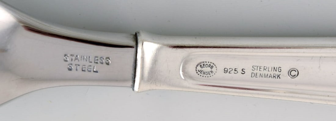 Rare Georg Jensen Koppel cutlery. Lunch service in sterling silver for six people. - 4