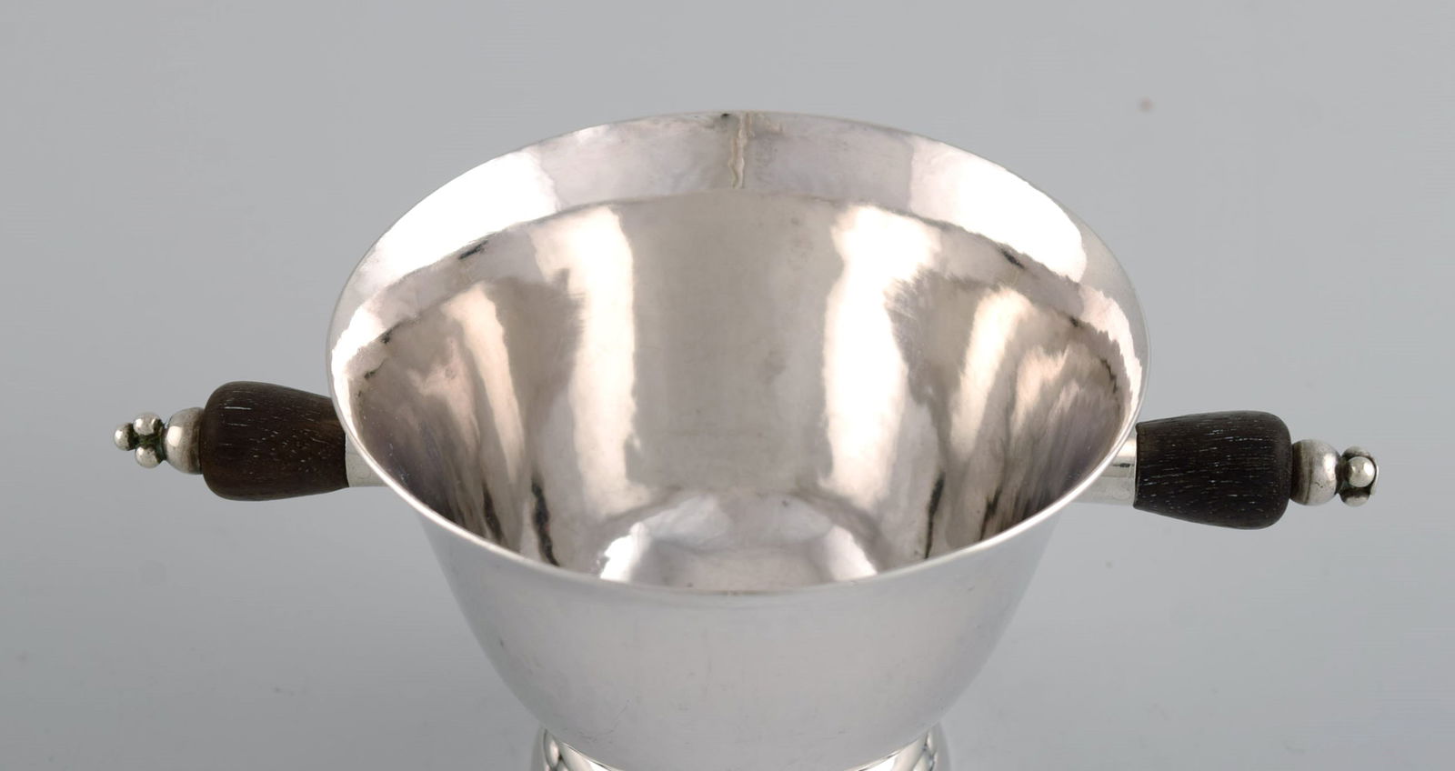 Early Georg Jensen sugar / cream set in sterling silver with handles in ebony. Dated 1915-1930. - 4