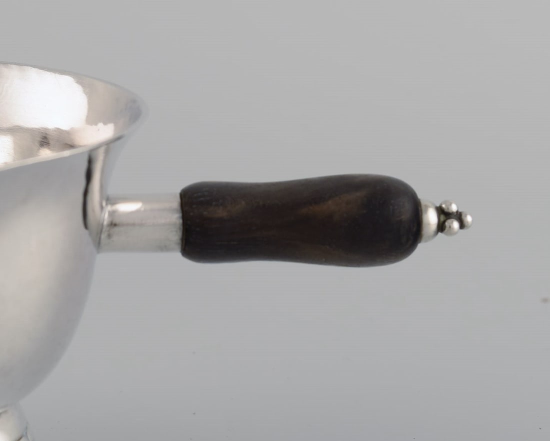 Early Georg Jensen sugar / cream set in sterling silver with handles in ebony. Dated 1915-1930. - 7
