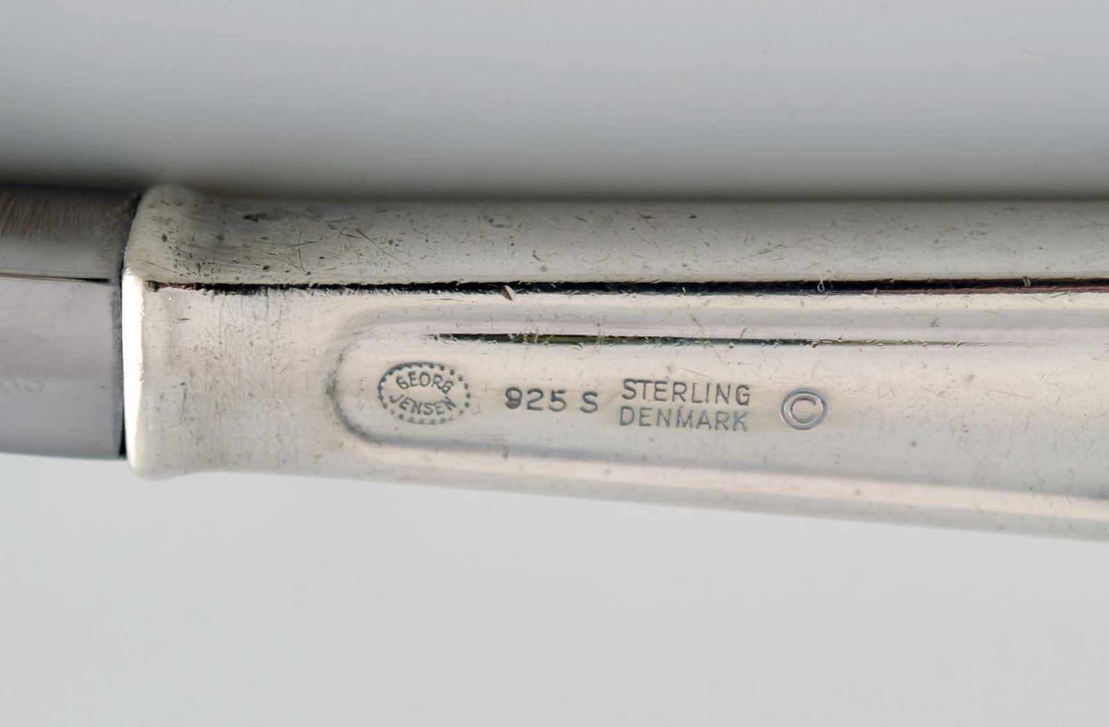 Rare Georg Jensen Koppel cutlery. Dinner knife in sterling silver and stainless steel. - 4