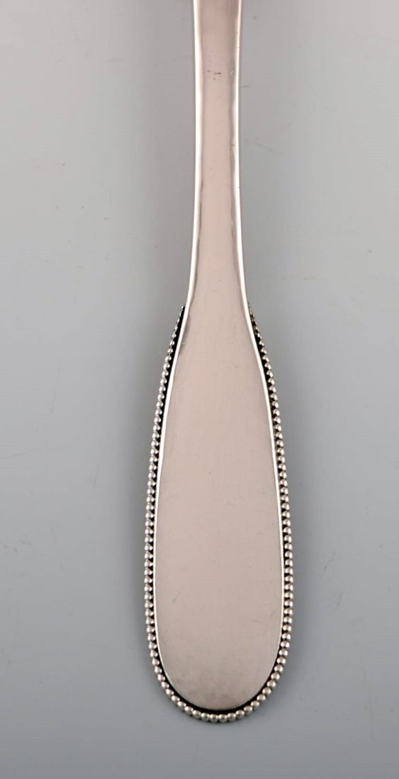Evald Nielsen number 14 lunch fork in hammered silver (830). 1920s. 13 pcs in stock. - 3