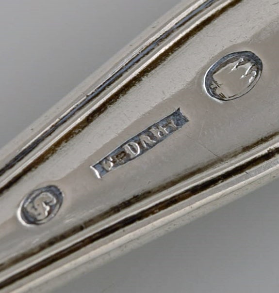 Danish silversmith. Antique silver (830) tea strainer. Dated 1873. - 5