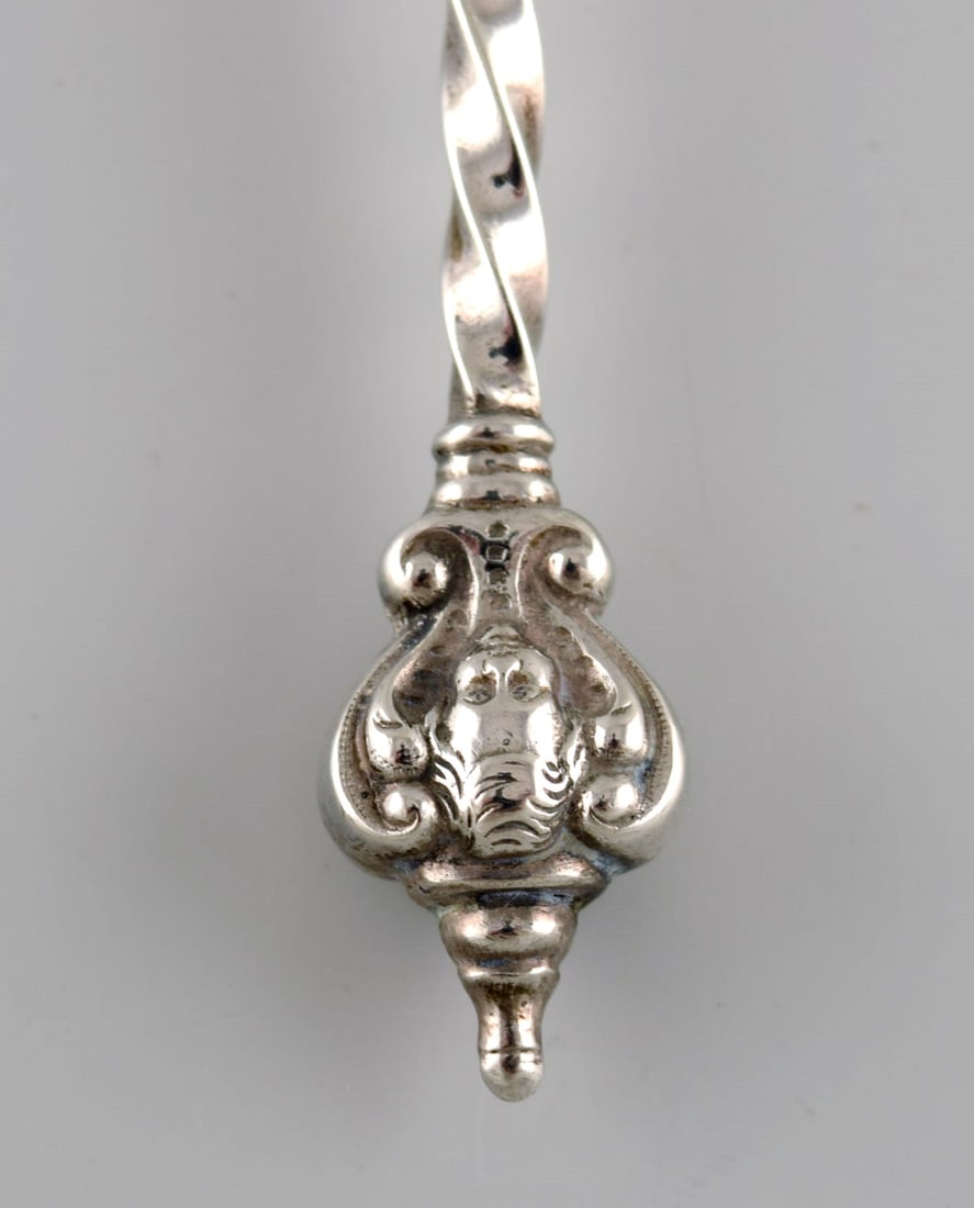 Danish silversmith. Antique silver (830) tea strainer. Dated 1864. - 4