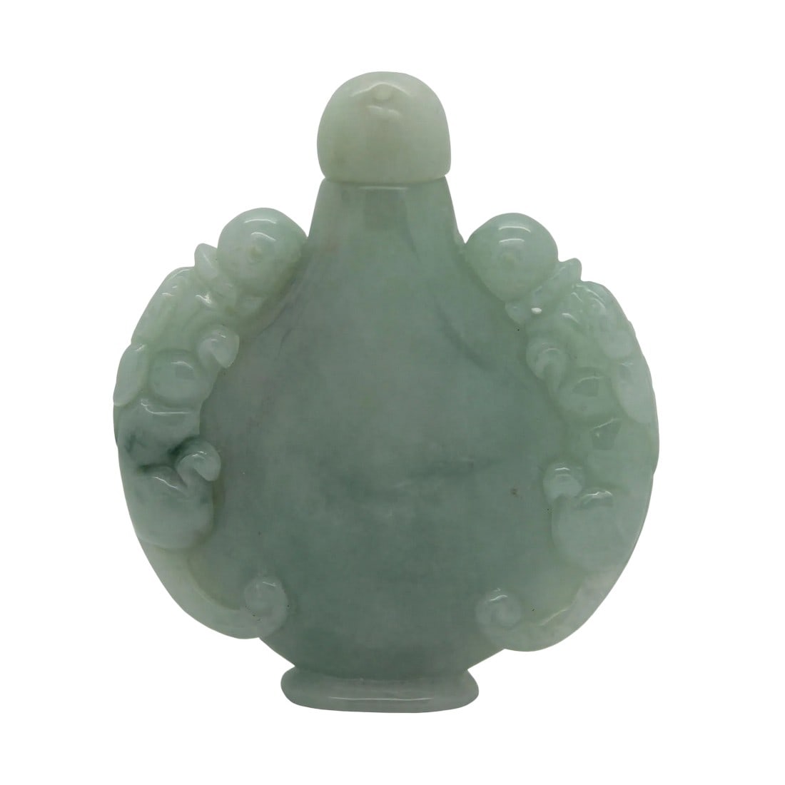 Jade Snuff Bottle With Pair of Foo Dog Chasing Lucky Ball (1 of 6)