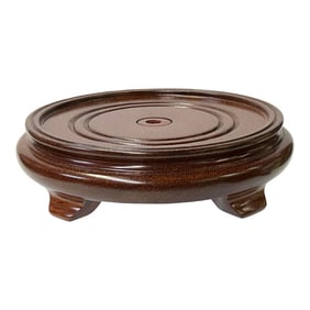 6" Simple Natural Wood Brown Clean Body Round Display Stand Easel