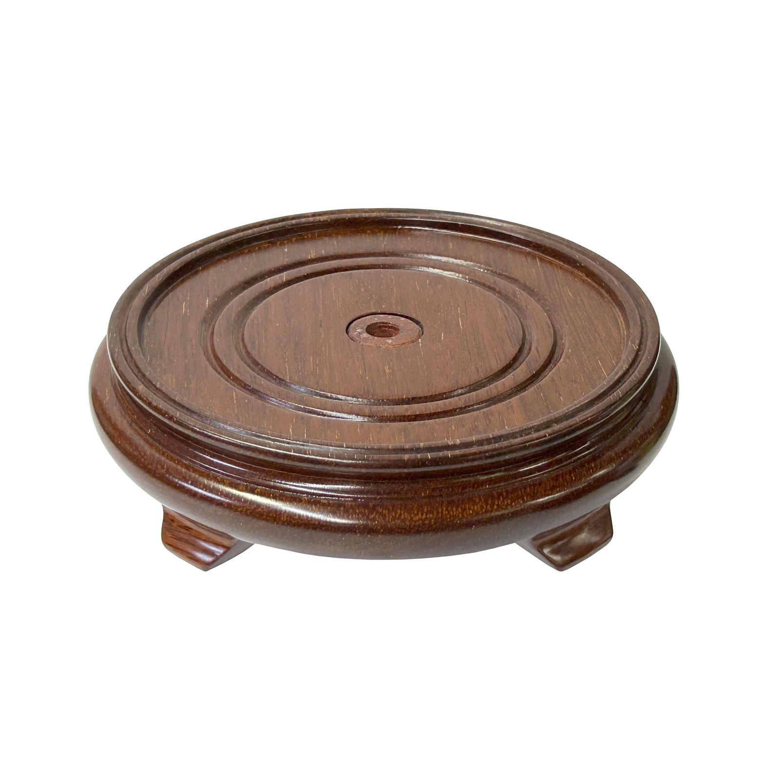 6" Simple Natural Wood Brown Clean Body Round Display Stand Easel - 4