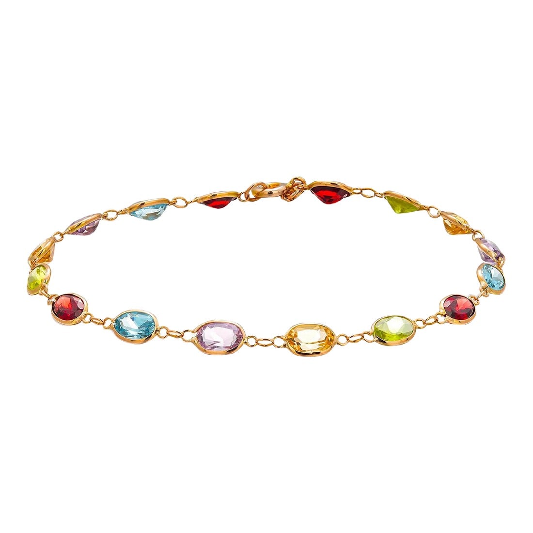 Vintage 14 Karat Yellow Gold Multi-Gemstone Bracelet (1 of 7)