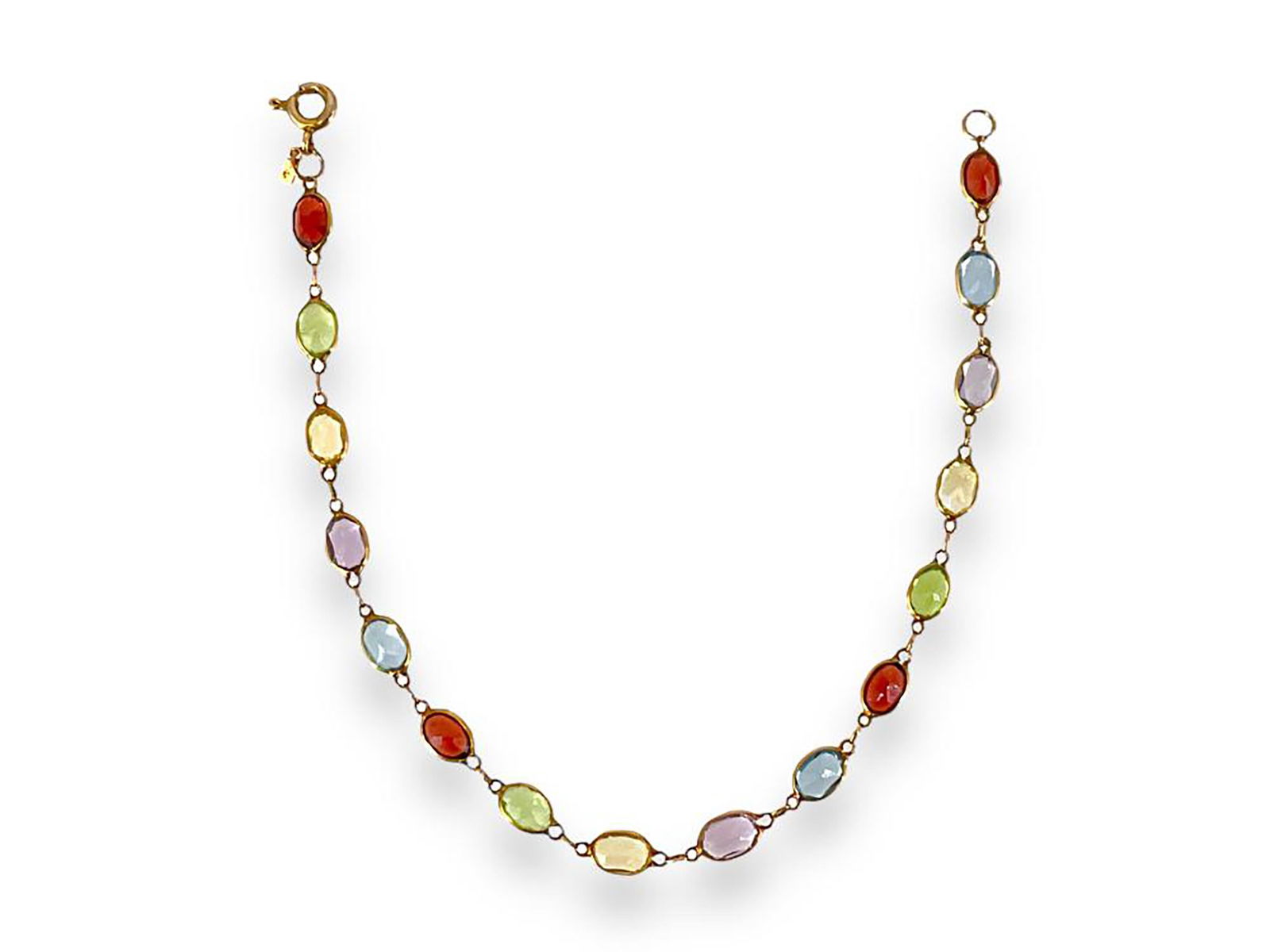 Vintage 14 Karat Yellow Gold Multi-Gemstone Bracelet - 5