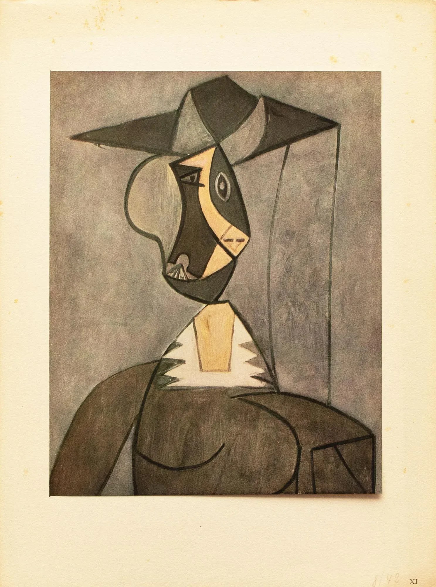 1940s After Pablo Picasso "Woman in a Hat", Limited Edition Period Parisian Offset Lithograph - 5