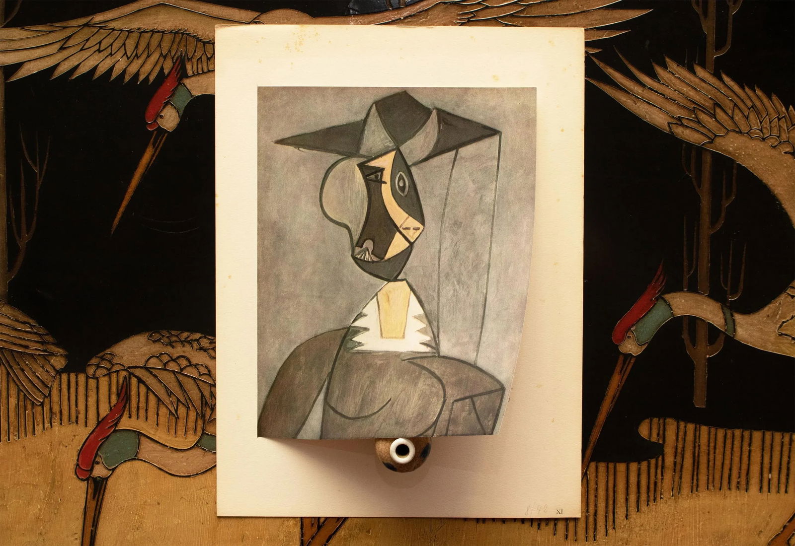 1940s After Pablo Picasso "Woman in a Hat", Limited Edition Period Parisian Offset Lithograph - 7