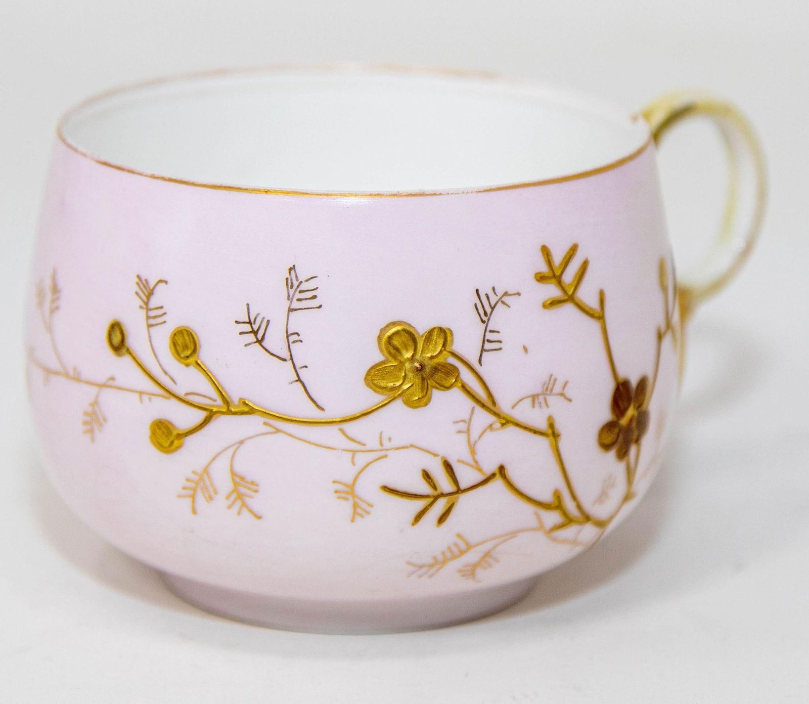 Limoges Elite France Hand Painted Pink Floral Tea Cup Saucer Fine China 1930 - 3