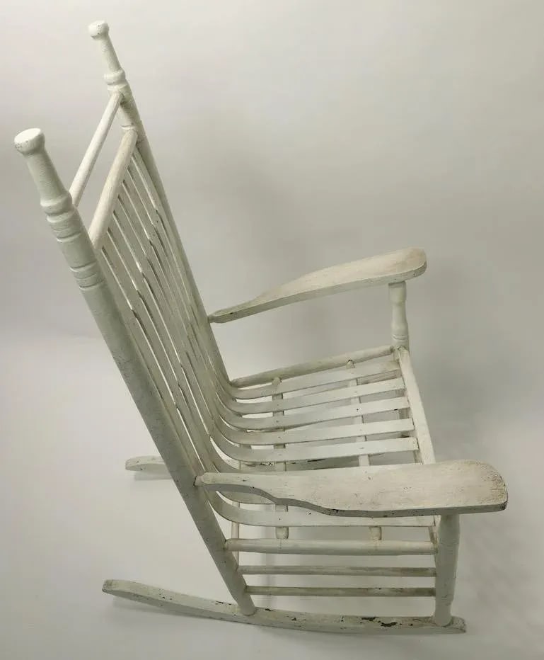 Rustic Porch Rocking Chair in Peely Paint Finish - 11