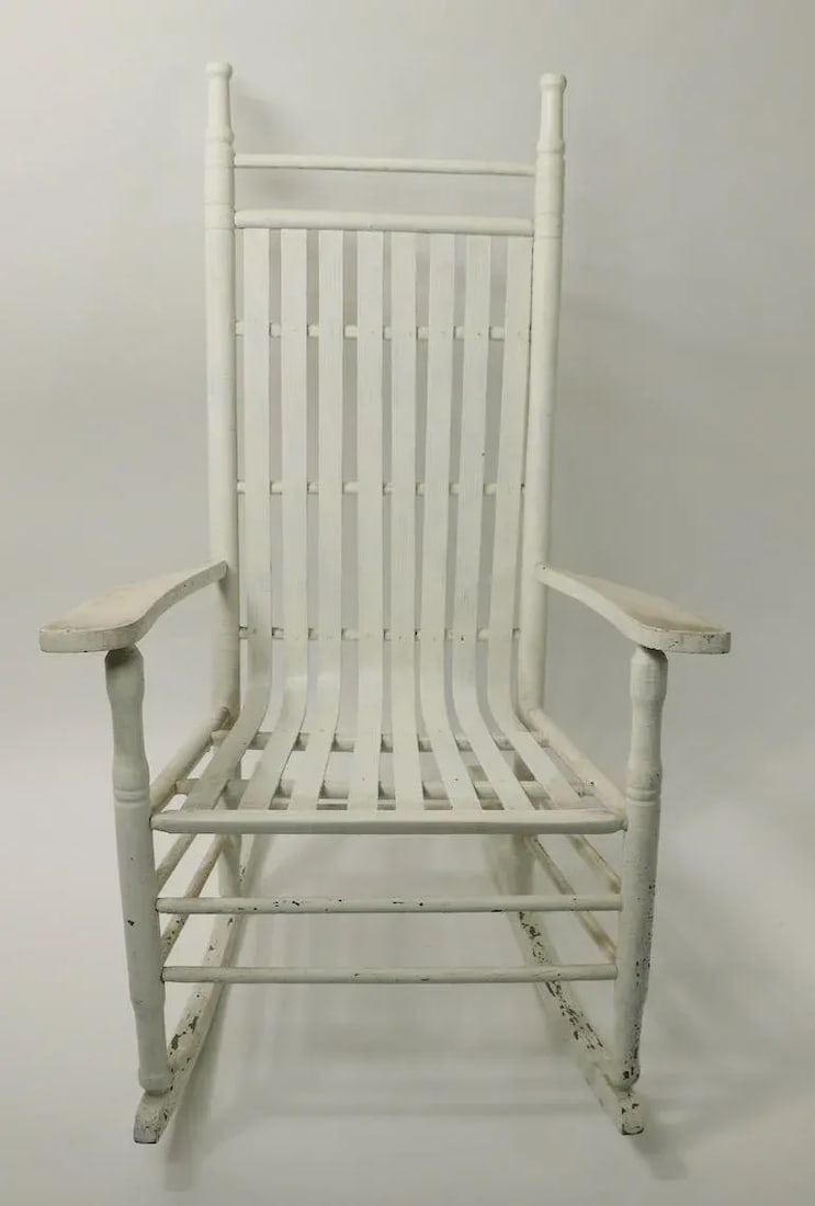 Rustic Porch Rocking Chair in Peely Paint Finish - 12