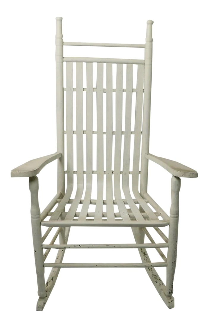 Rustic Porch Rocking Chair in Peely Paint Finish (1 of 12)