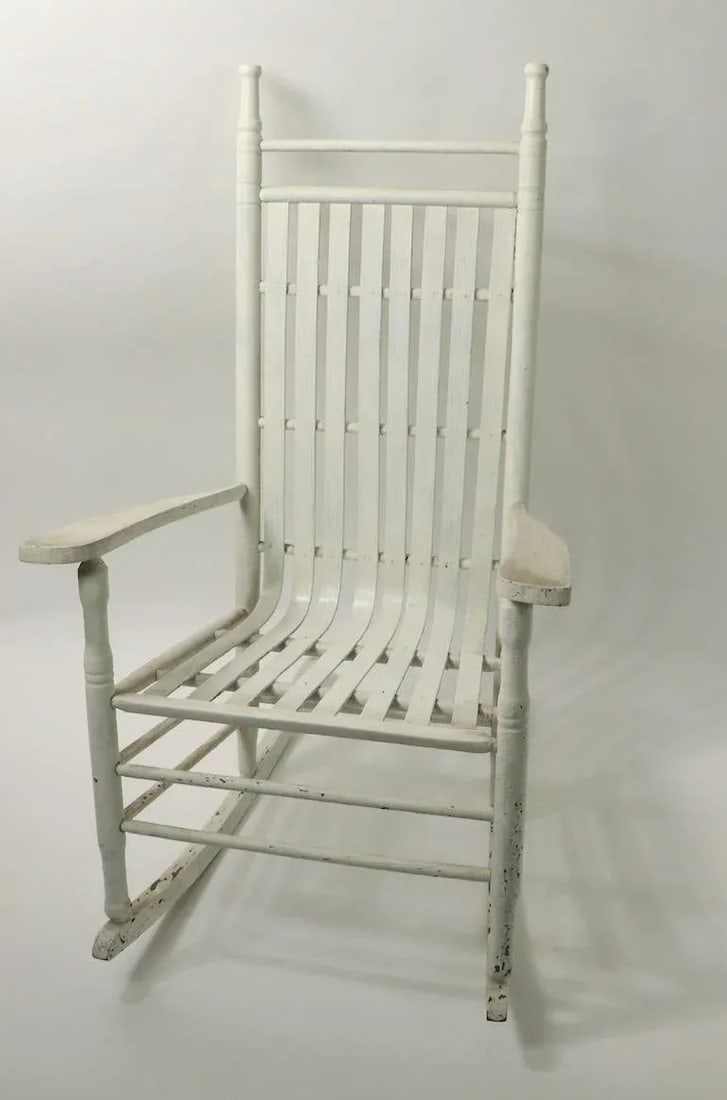 Rustic Porch Rocking Chair in Peely Paint Finish - 3