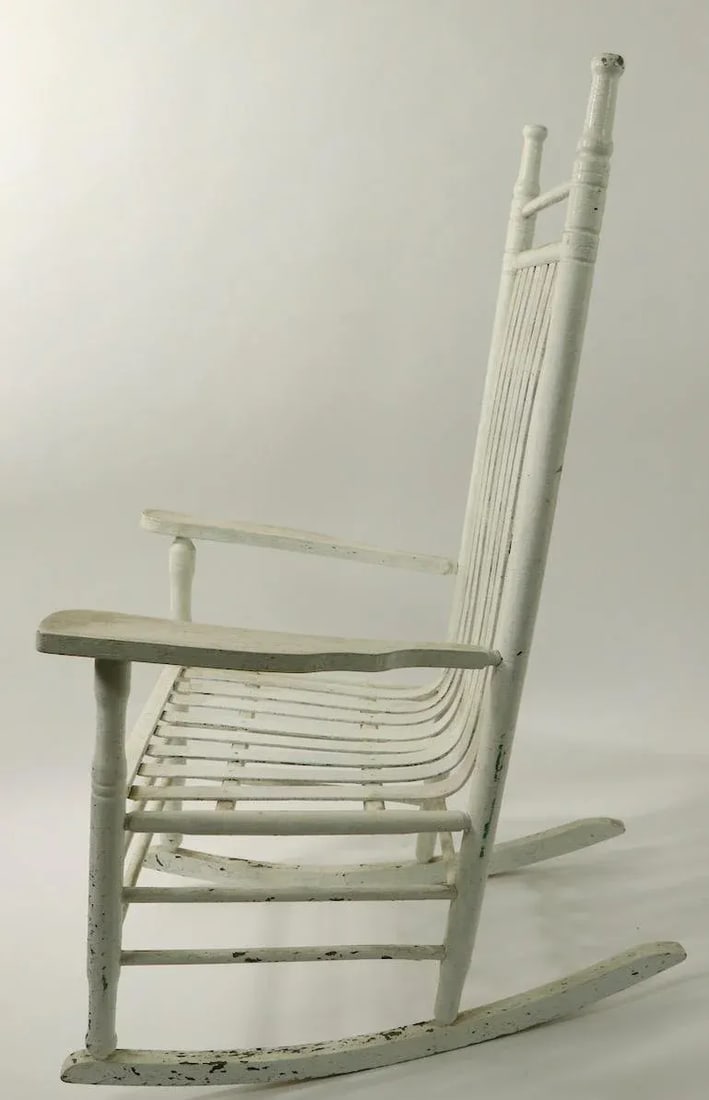 Rustic Porch Rocking Chair in Peely Paint Finish - 7