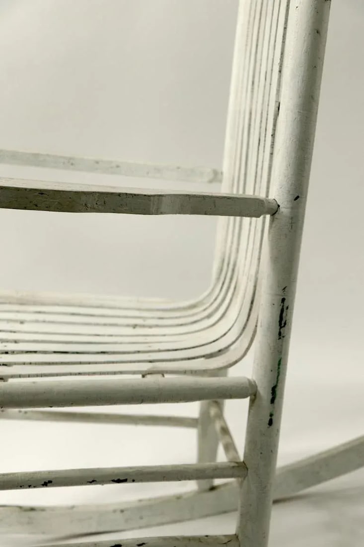 Rustic Porch Rocking Chair in Peely Paint Finish - 8