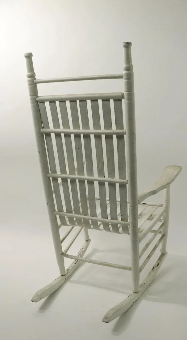 Rustic Porch Rocking Chair in Peely Paint Finish - 9