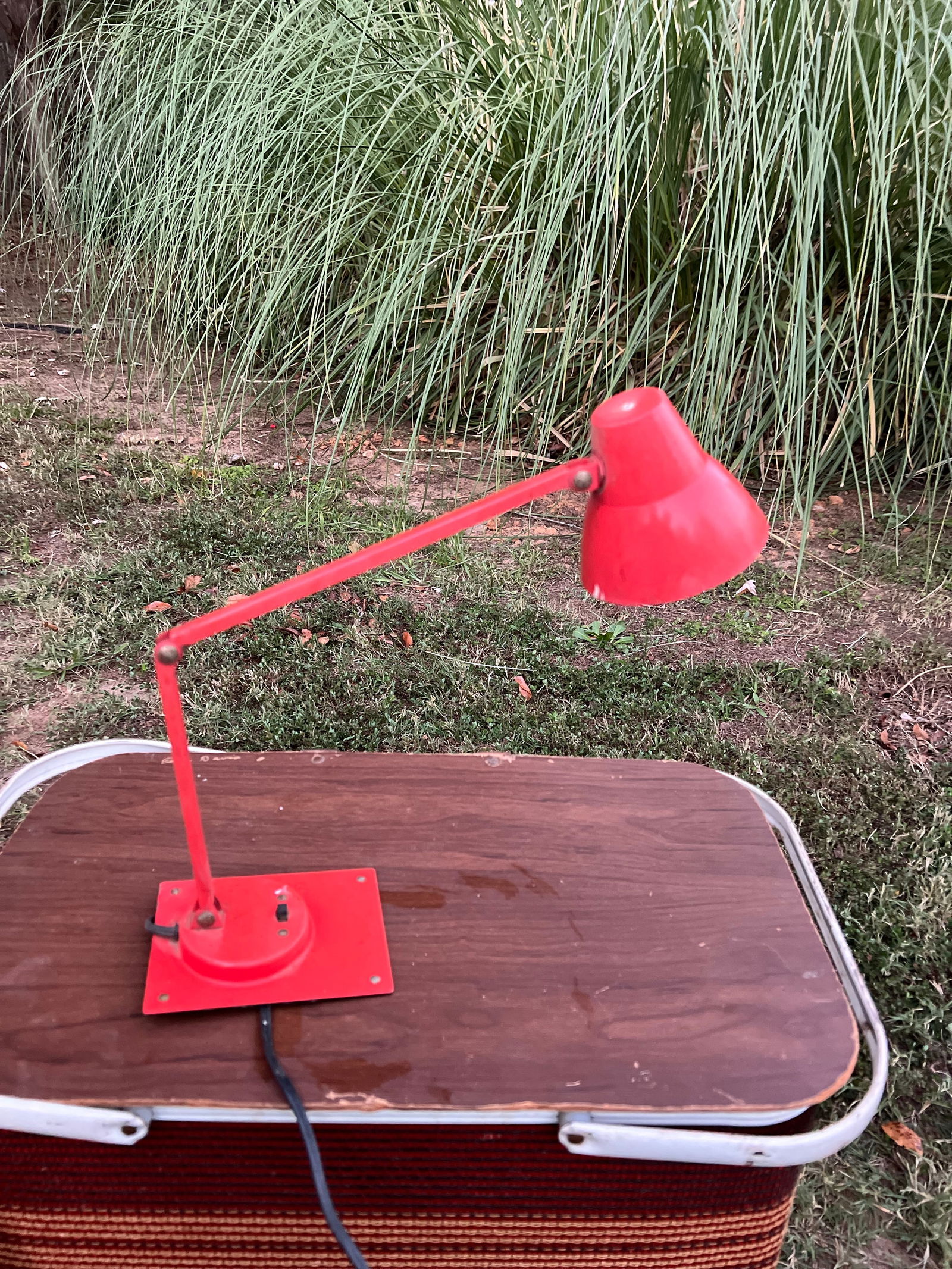 Vintage Cherry Red Desk Lamp - 4