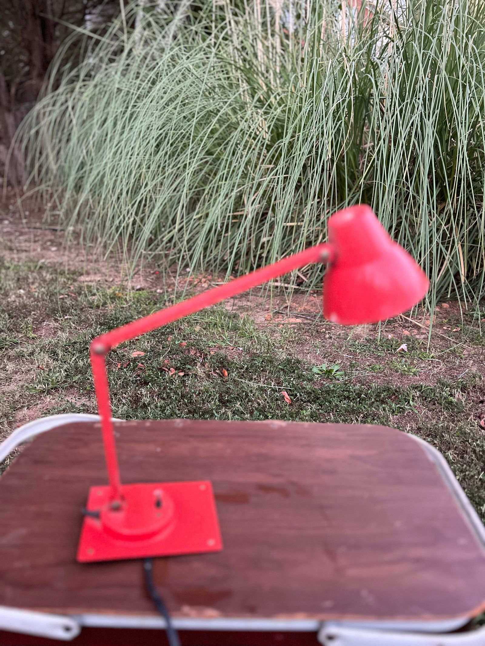 Vintage Cherry Red Desk Lamp - 6