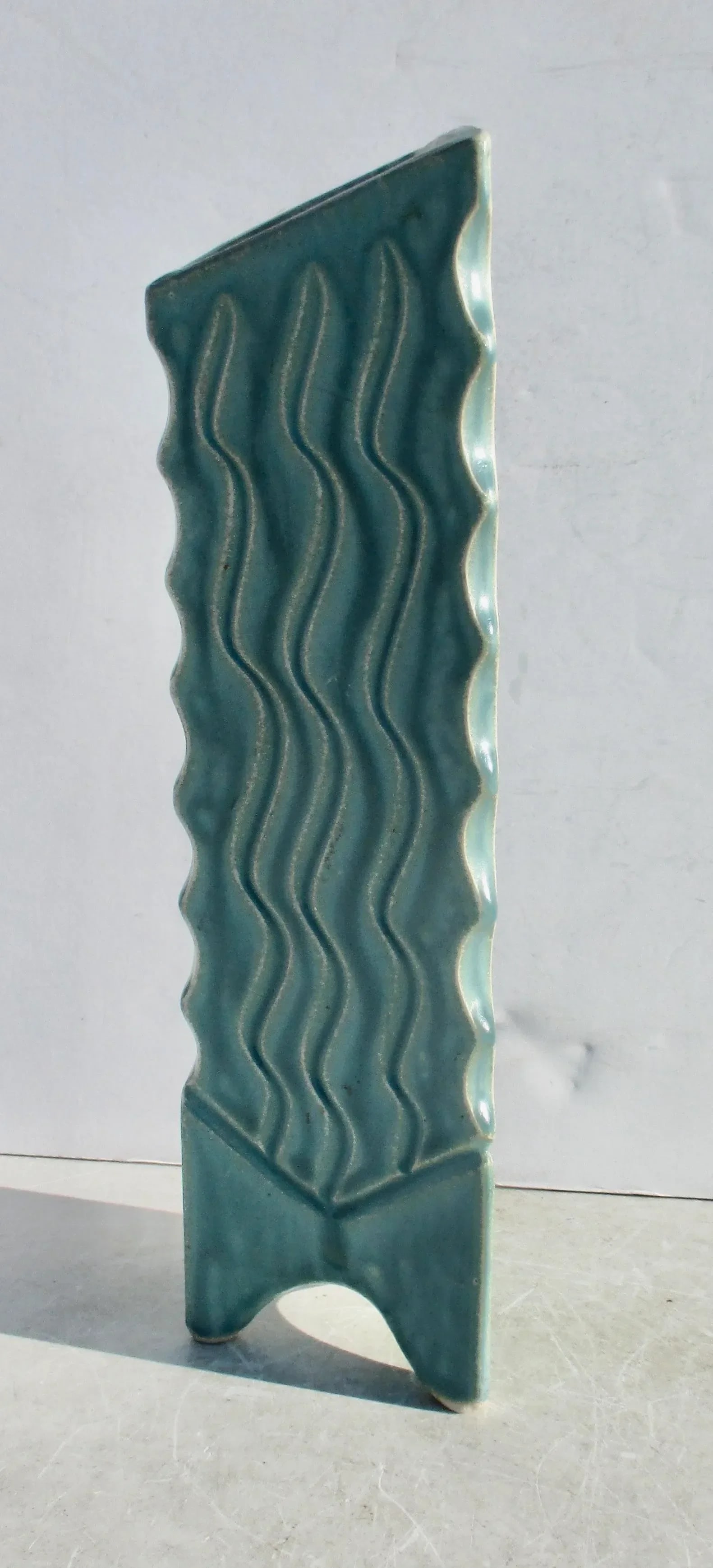 Modern Art Stoneware Triangular Vase - 3