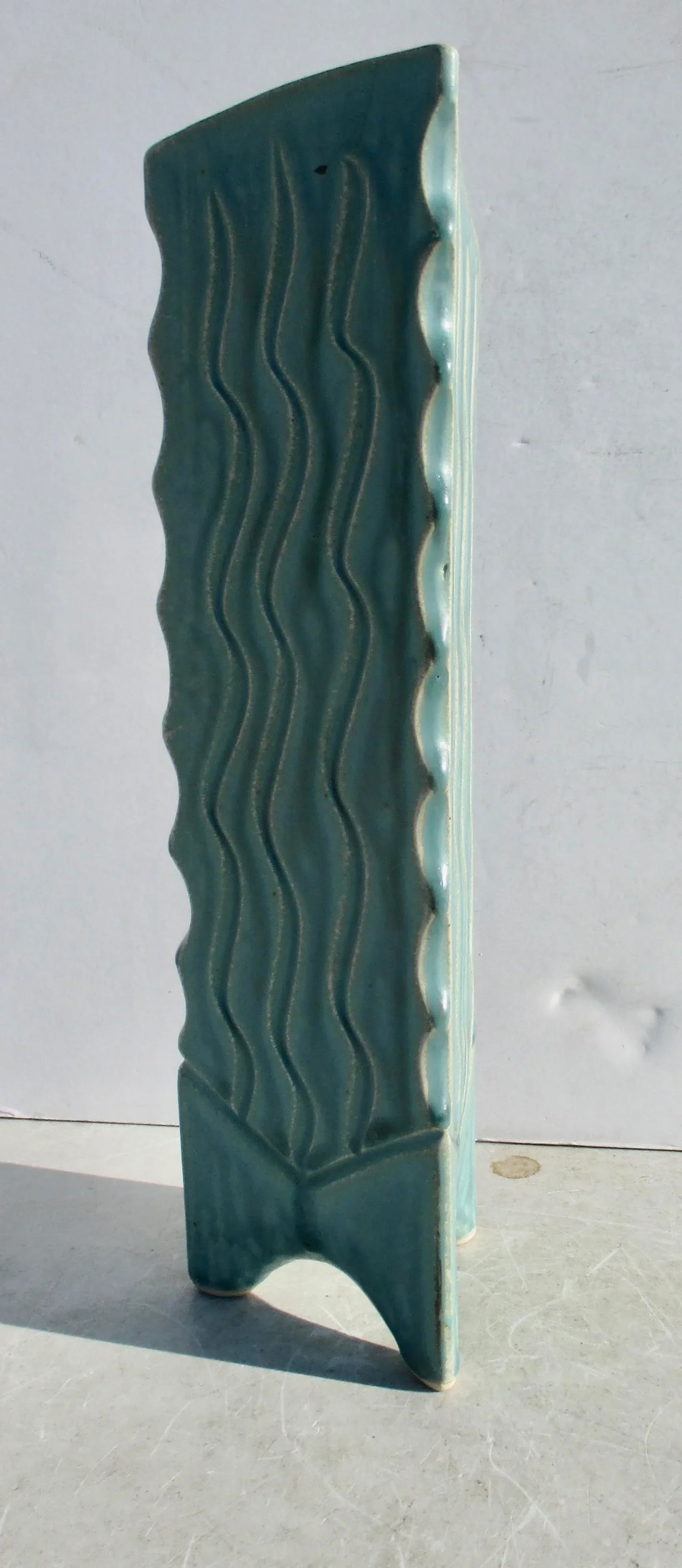 Modern Art Stoneware Triangular Vase - 7