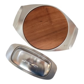 1960s Modern Hostess Cheese Board and Butter Dish Set Japan