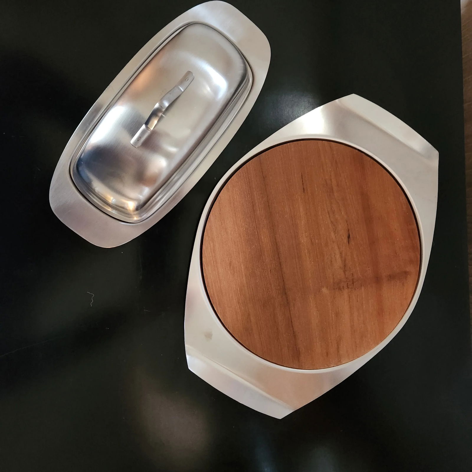 1960s Modern Hostess Cheese Board and Butter Dish Set Japan - 8