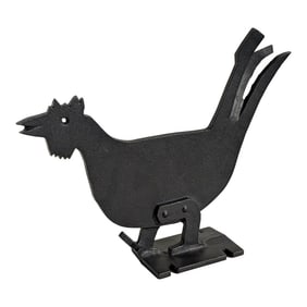 Mid 20th Century American Rooster Folk Art Forged Iron Boot Scraper