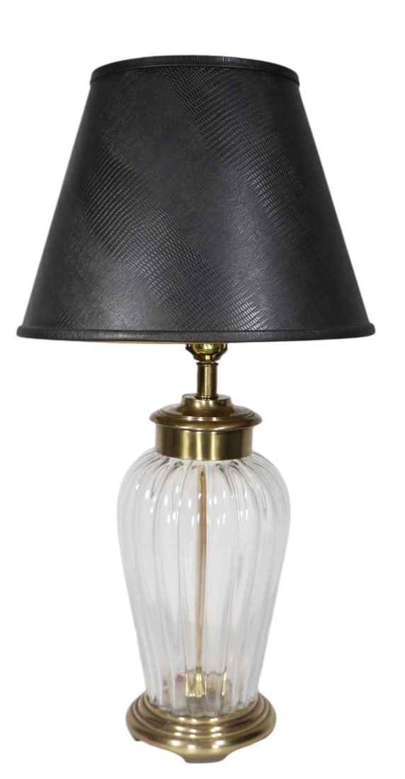 Glass and Brass Table Lamp by Frederick Cooper C. 1970/80's - 11