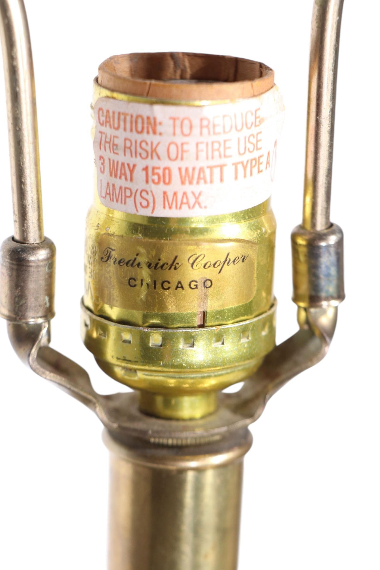 Glass and Brass Table Lamp by Frederick Cooper C. 1970/80's - 12