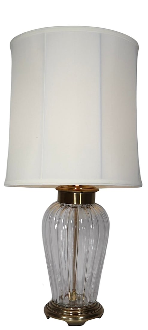 Glass and Brass Table Lamp by Frederick Cooper C. 1970/80's - 2