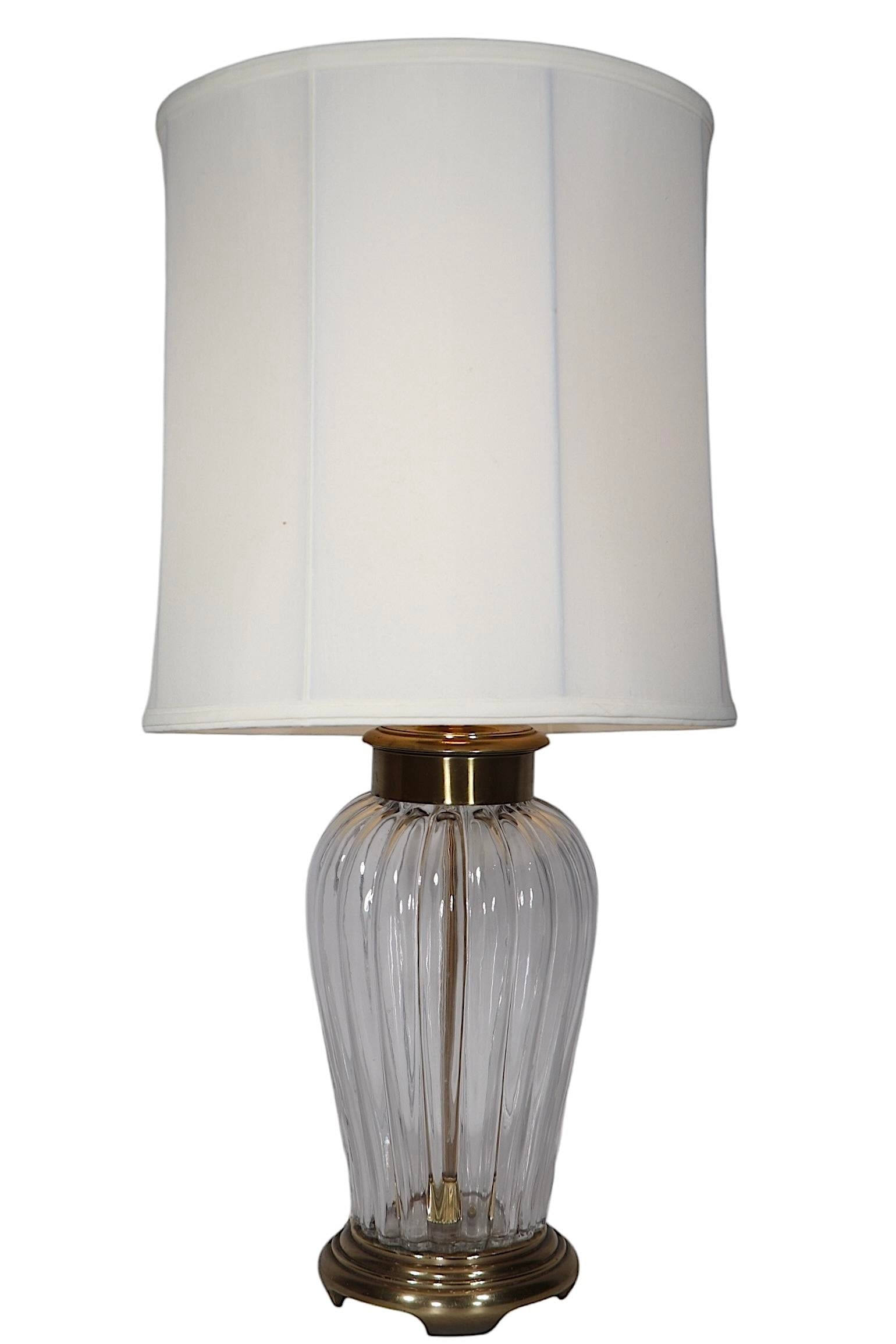 Glass and Brass Table Lamp by Frederick Cooper C. 1970/80's - 3