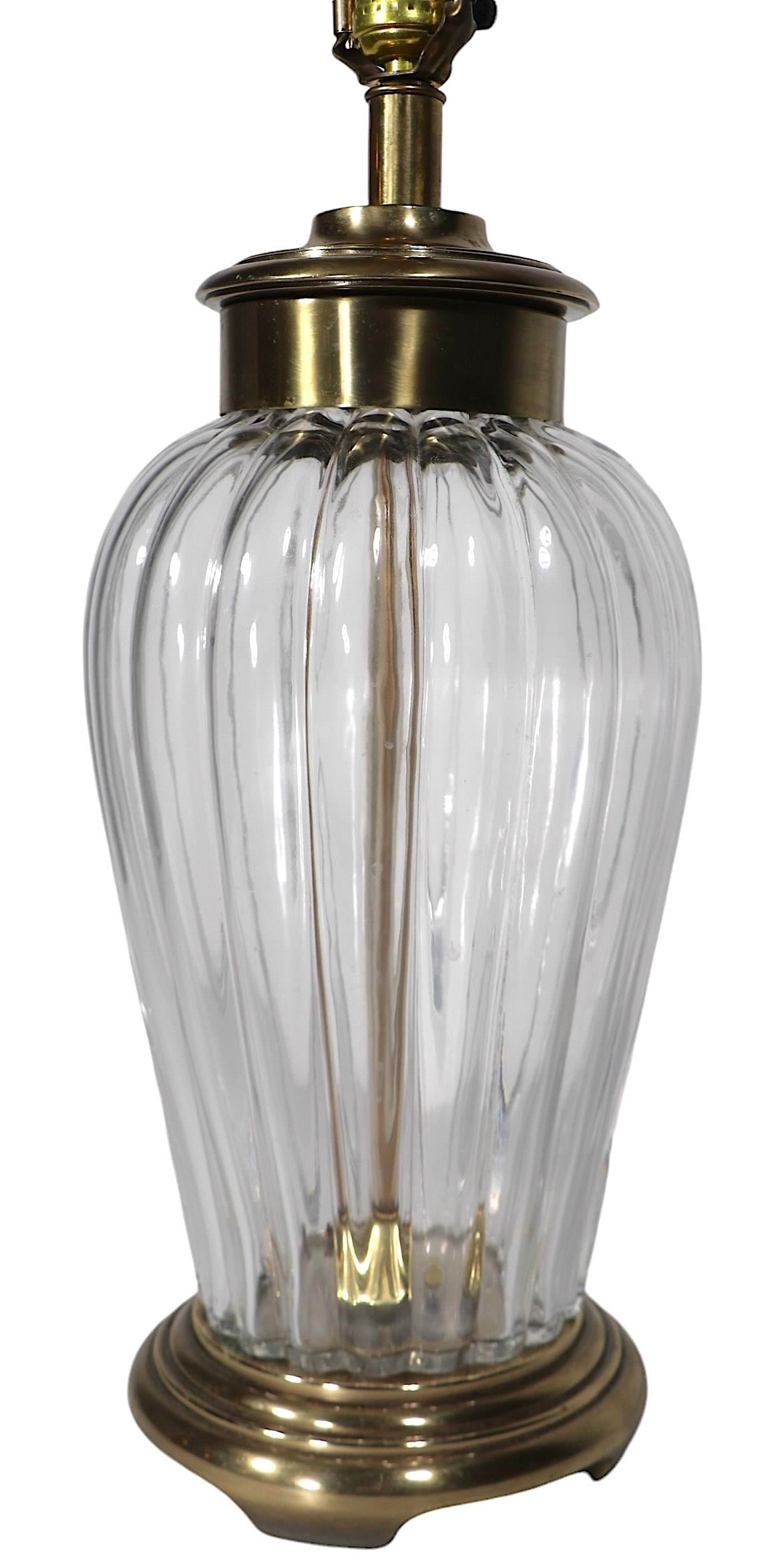 Glass and Brass Table Lamp by Frederick Cooper C. 1970/80's - 7