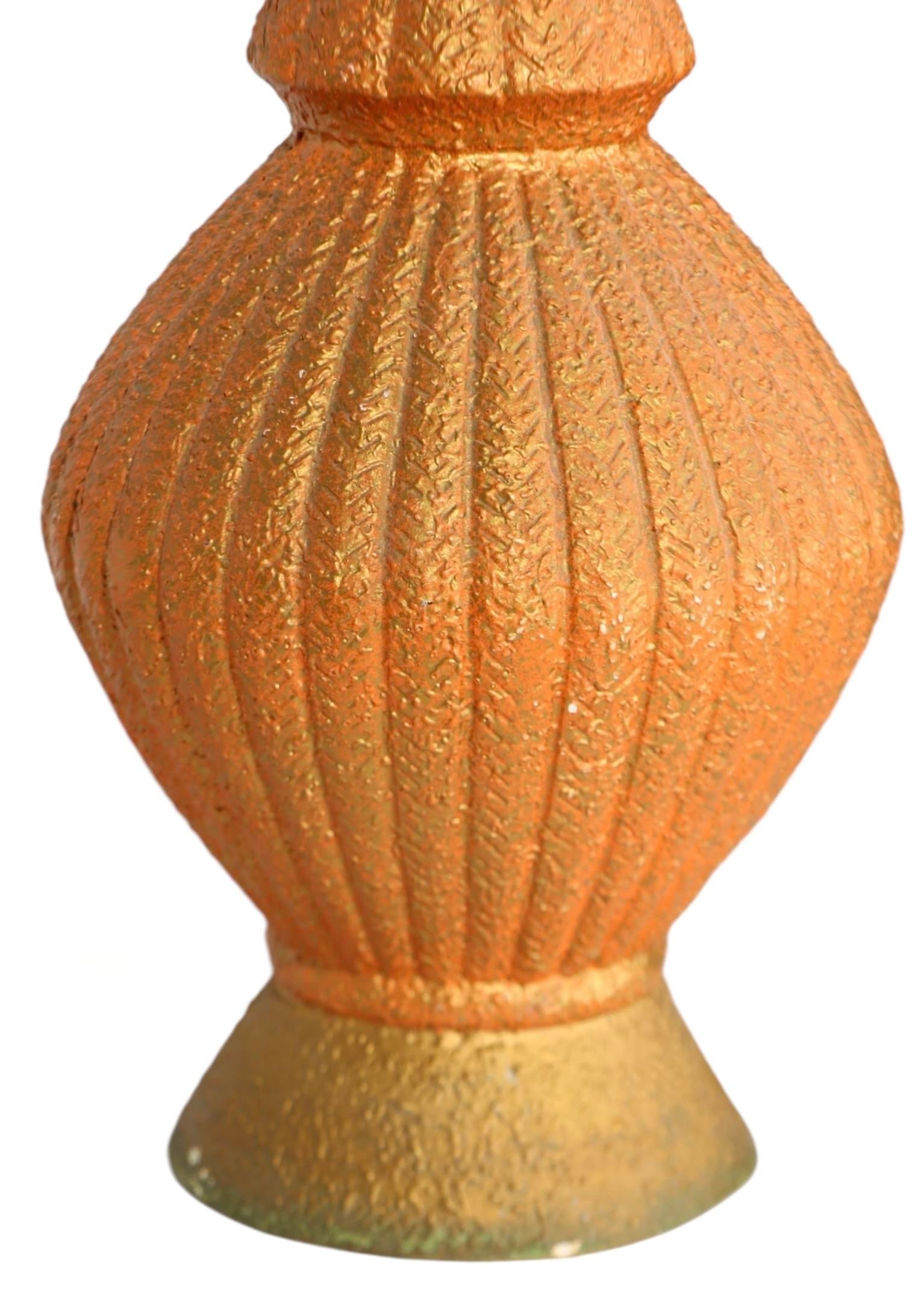 Pr. Mid Century Textured Ceramic Table Lamps C 1950/60's - 6