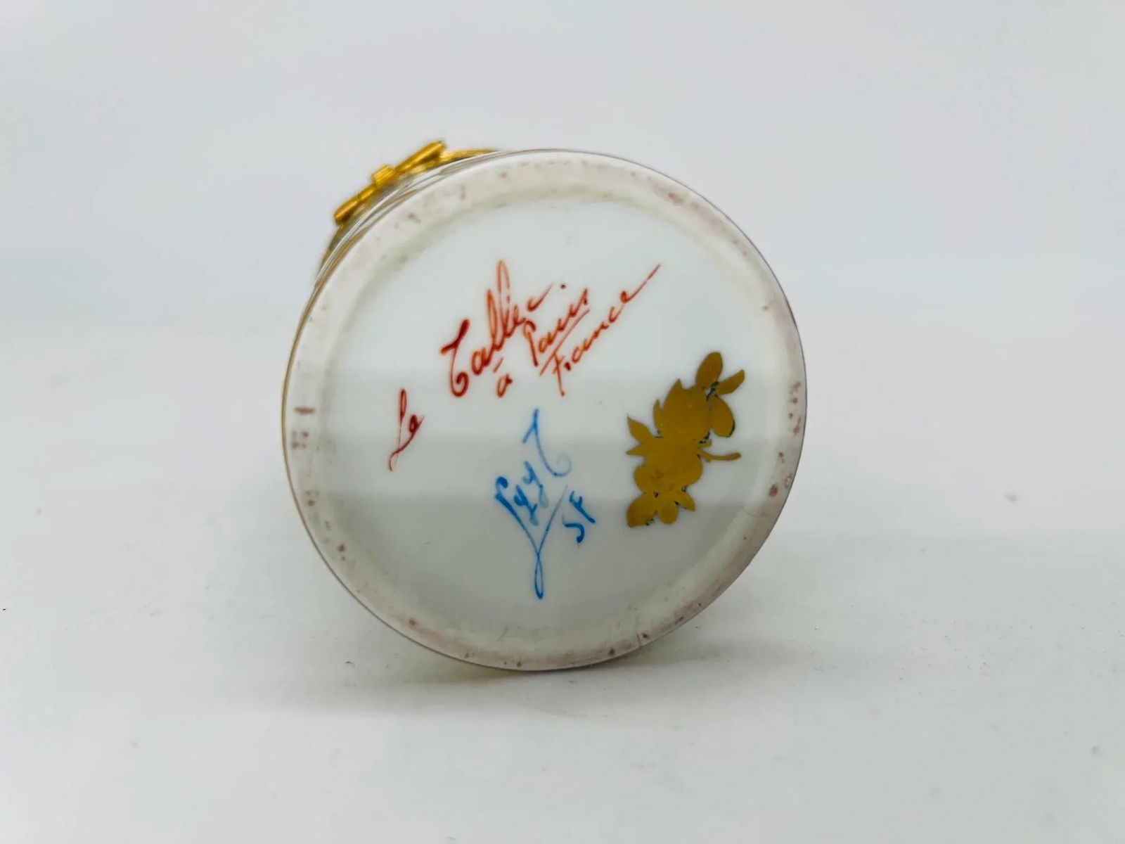 Vintage Le Tallec Enamel Decorated & Gilt Porcelain Box Circa 1966 - 7