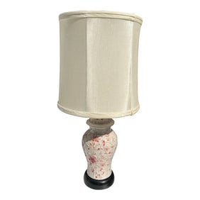 1970s Small Ceramic Table Lamp With Floral Details