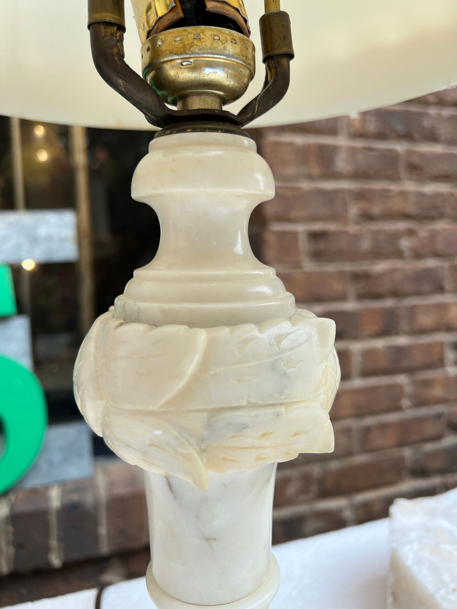 Pair of 1970s Marble Base Detailed Lamps - 6