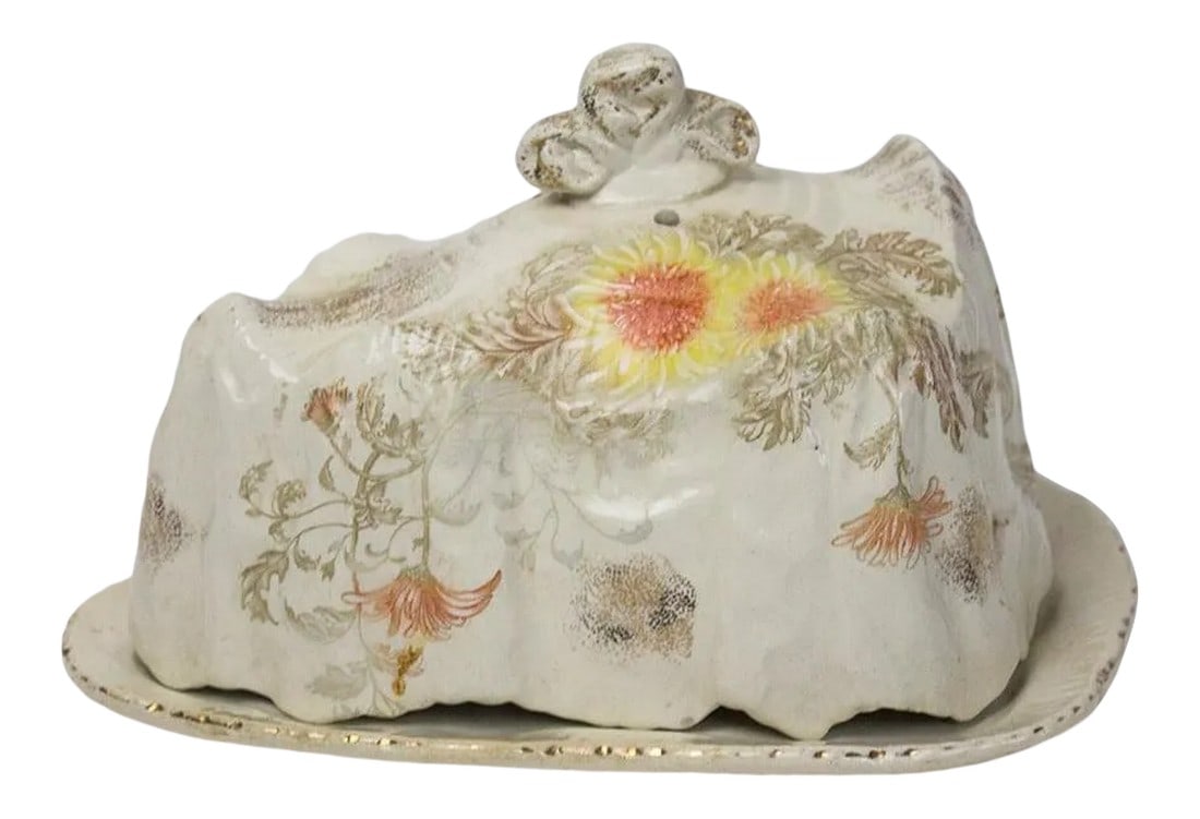 Vintage English Traditional Cheese Keeper: If you like truly one of a kind treasures, I don't believe you will find another cheese keeper like this one! Marked inside lid Provisionally Approved. There are two holes on top to allow cheese to