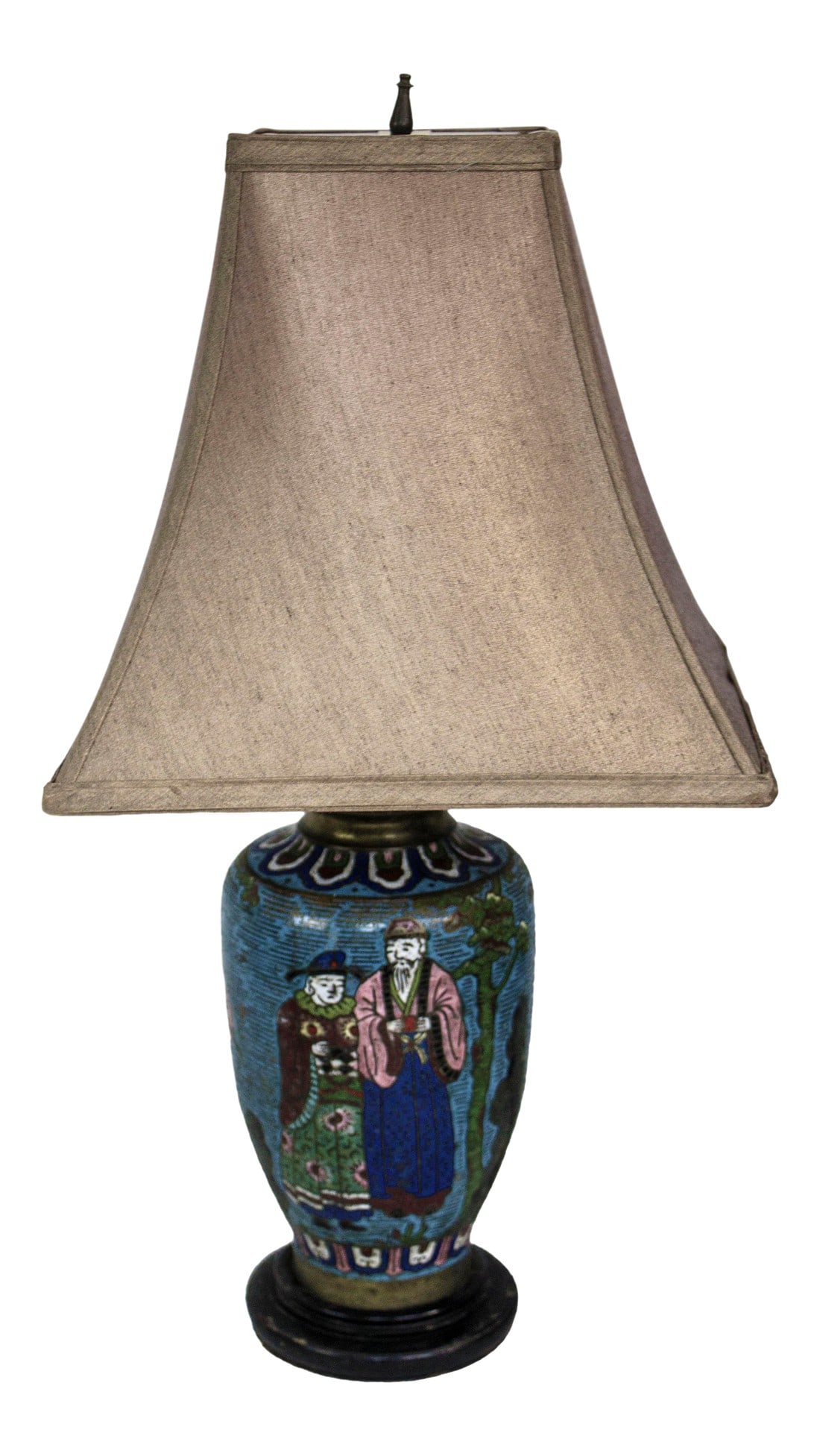 Vintage Cloisonne Lamp With Shade (1 of 9)