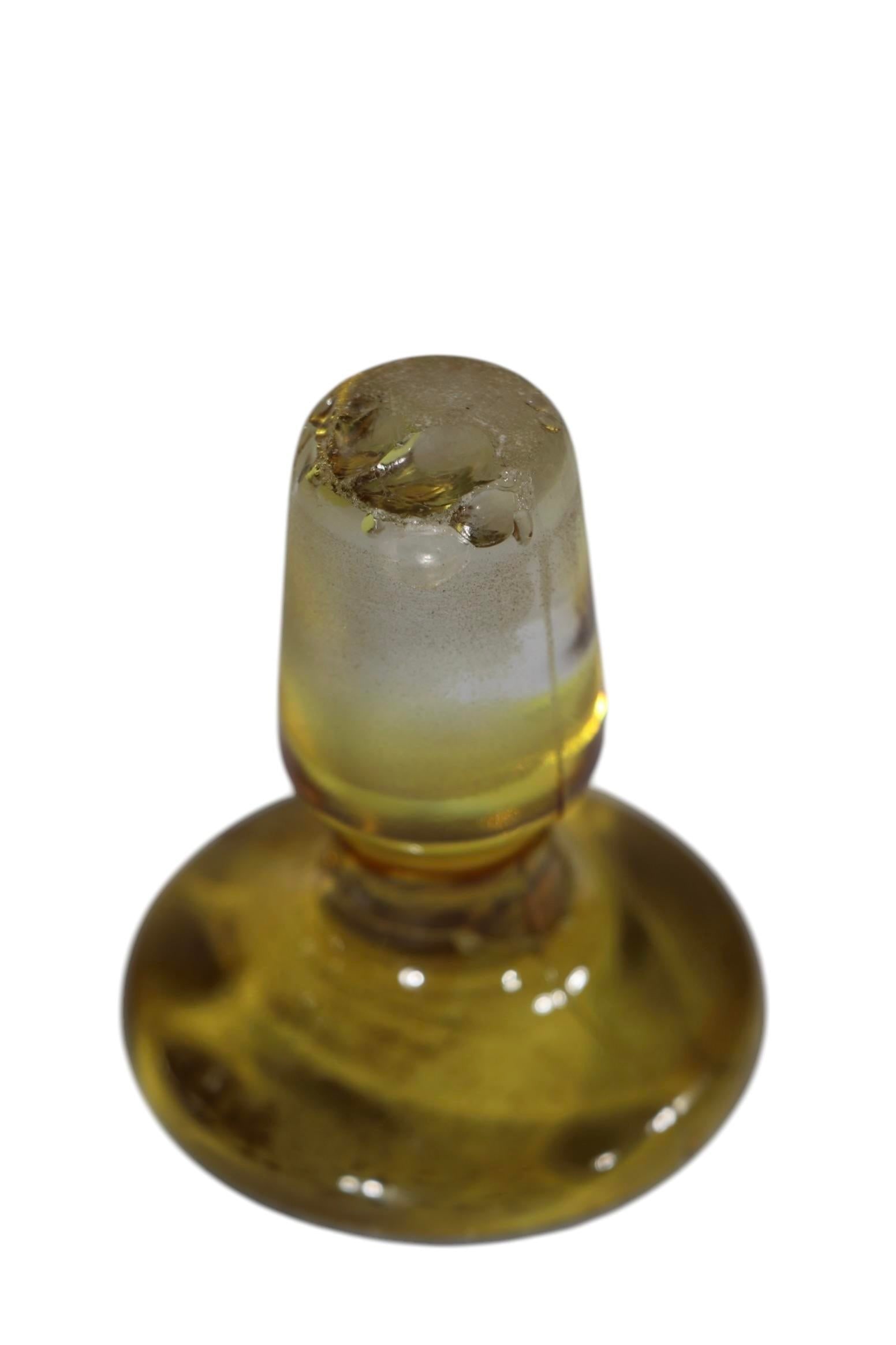 Art Deco Amber Glass and Silver Overlay Scotch Decanter C. 1930's - 6