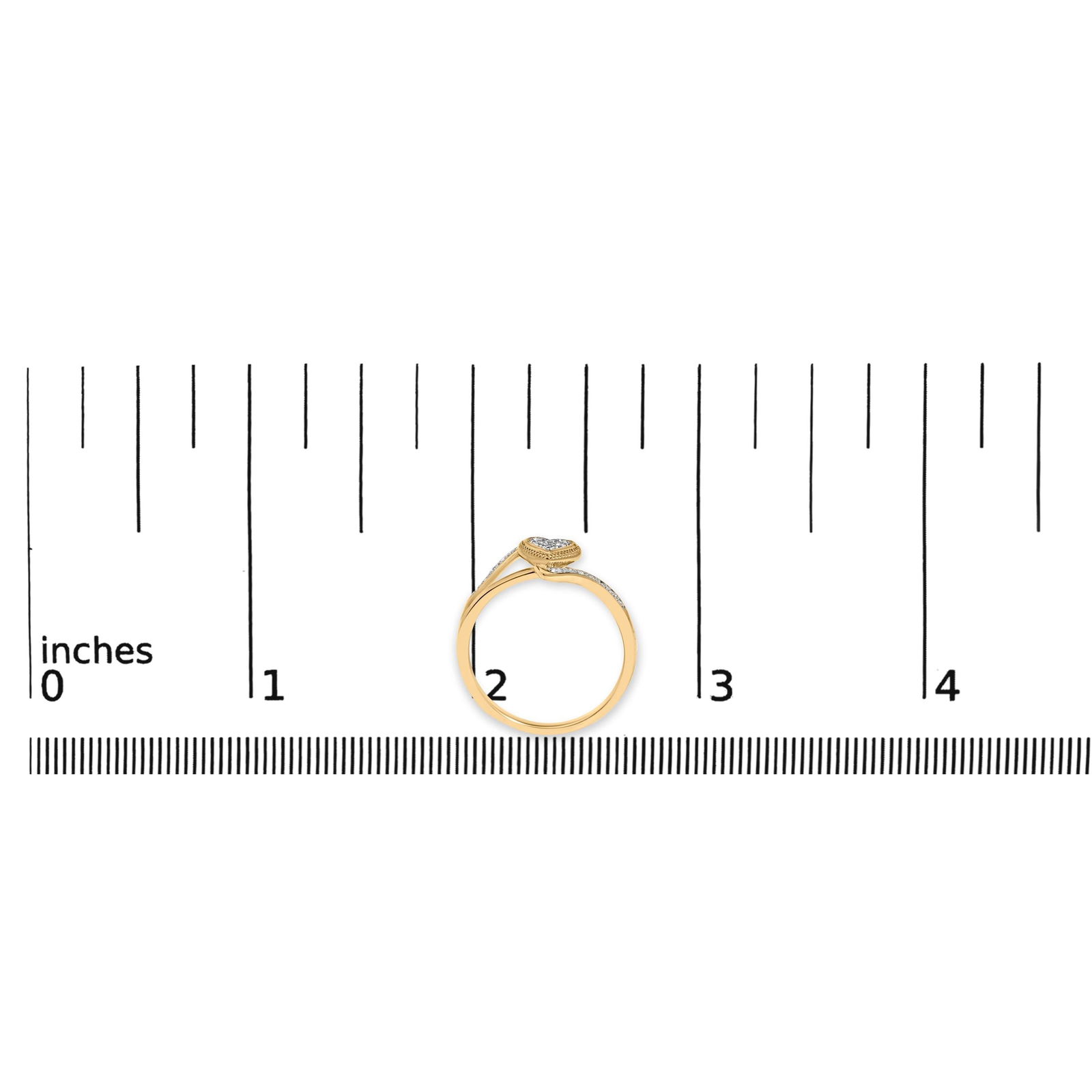 14K Yellow Gold Plated .925 Sterling Silver Diamond Accent Filigree Heart Promise Ring (I-J Color, I - 7