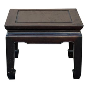 16" Oriental Brown Stain Square Wood Stool Table Display Stand Pedestal