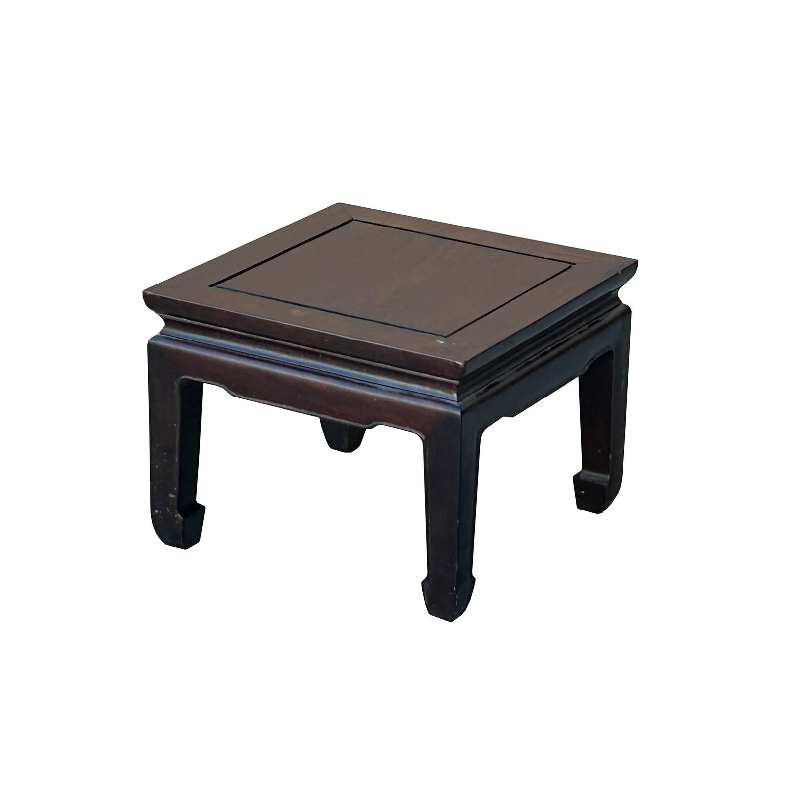 16" Oriental Brown Stain Square Wood Stool Table Display Stand Pedestal - 4