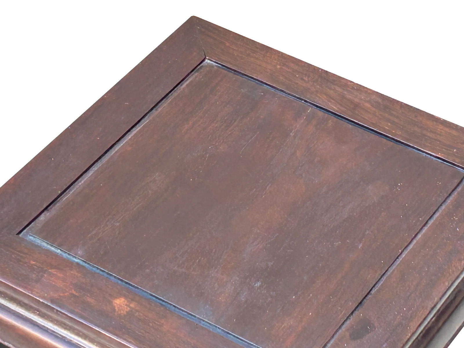 16" Oriental Brown Stain Square Wood Stool Table Display Stand Pedestal - 6
