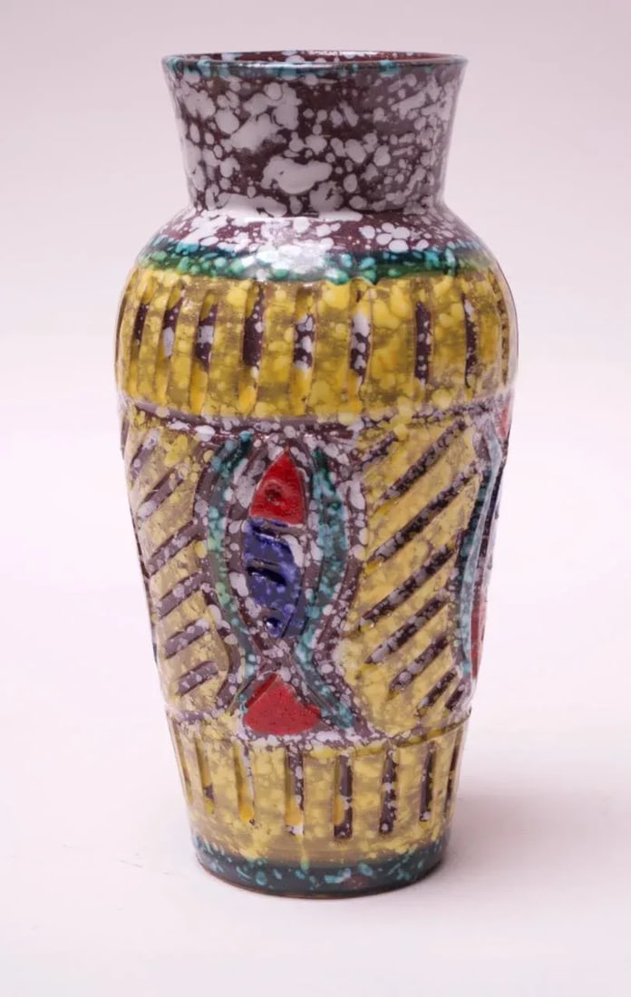 Mid-Century Italian Textured Studio Ceramic "Fish" Vase - 12