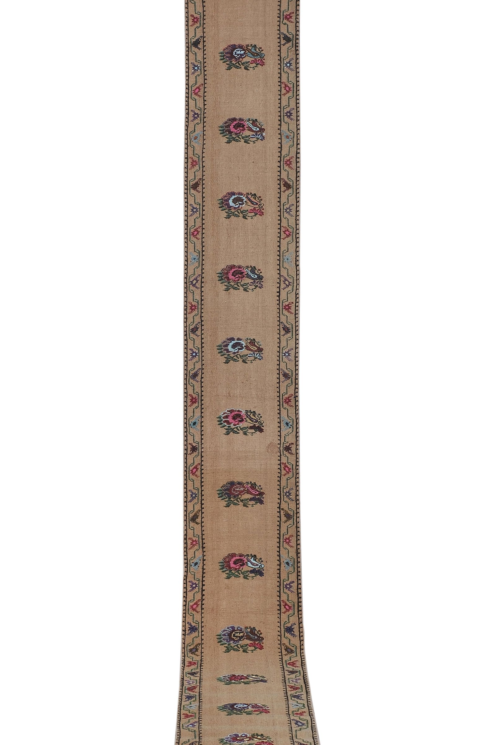 Turkish Floral Kilim Runner 1'8'' X 13'4'' - 3