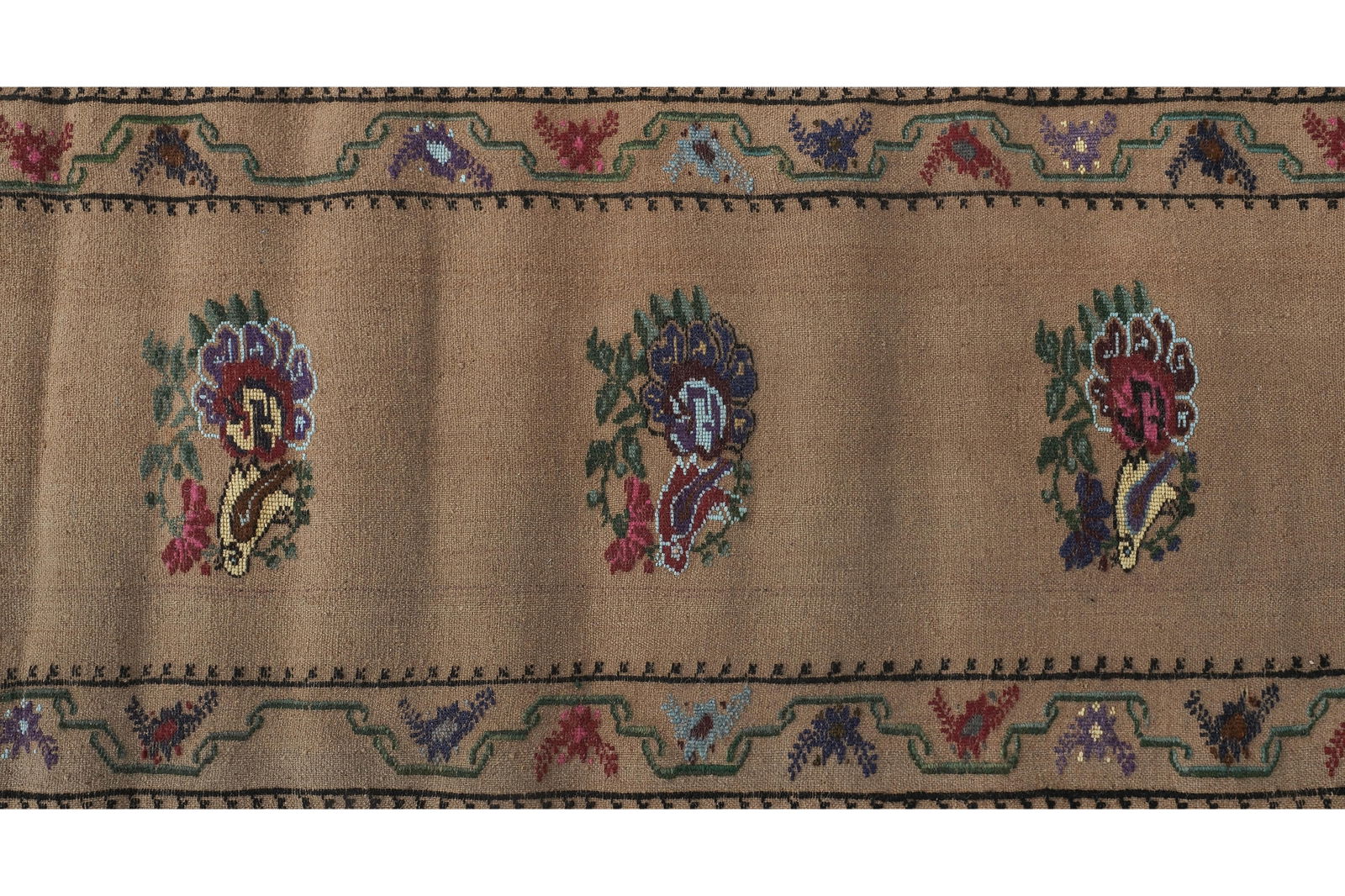 Turkish Floral Kilim Runner 1'8'' X 13'4'' - 5