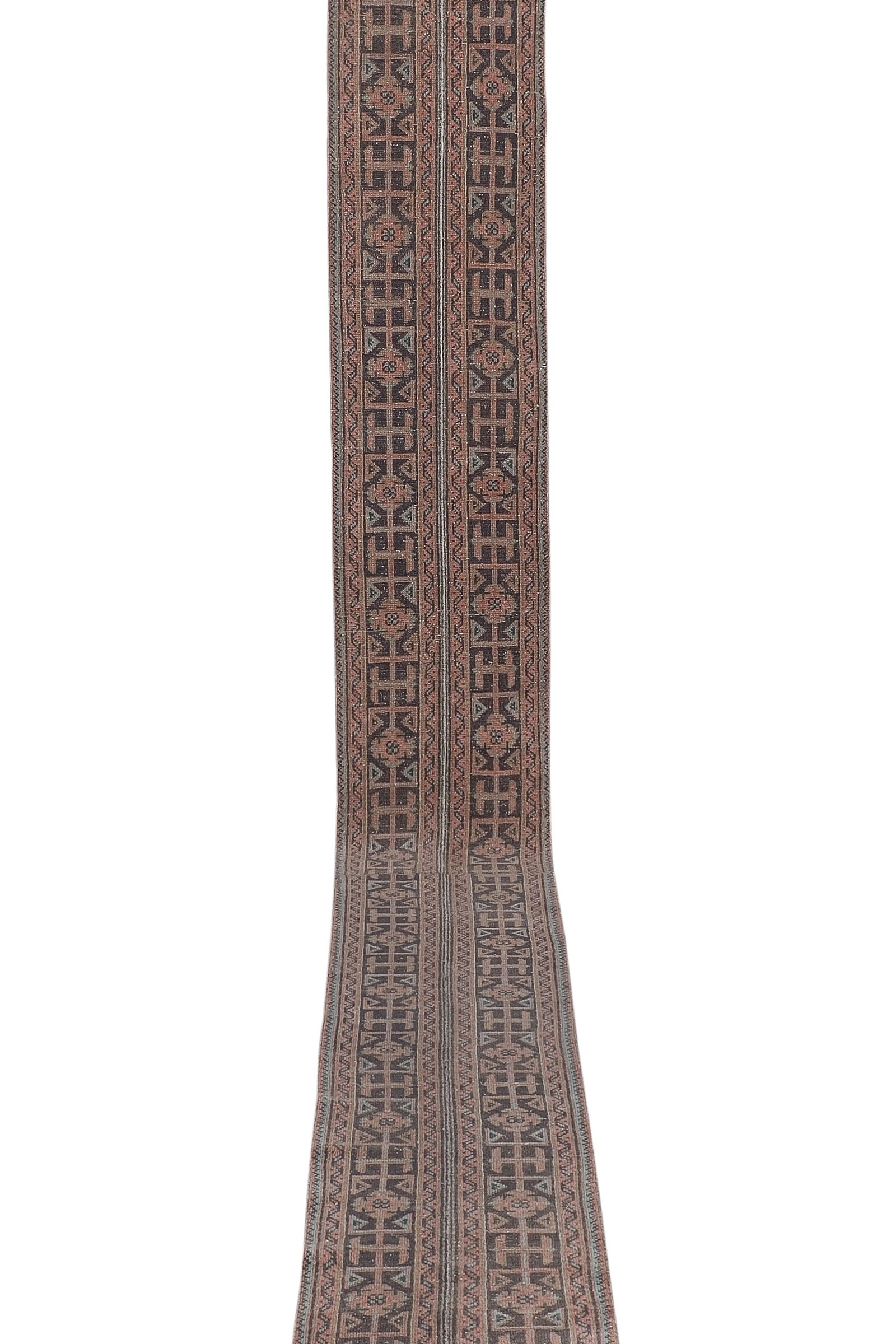 1960s Vintage Turkish Oushak Extra Long and Wide Runner - Stair Tread 1'10'' X 20'8'' - 3