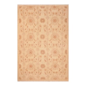 Boho Chic Ziegler Beige Gold Hand-Knotted Wool Rug - 6'0'' X 8'10''
